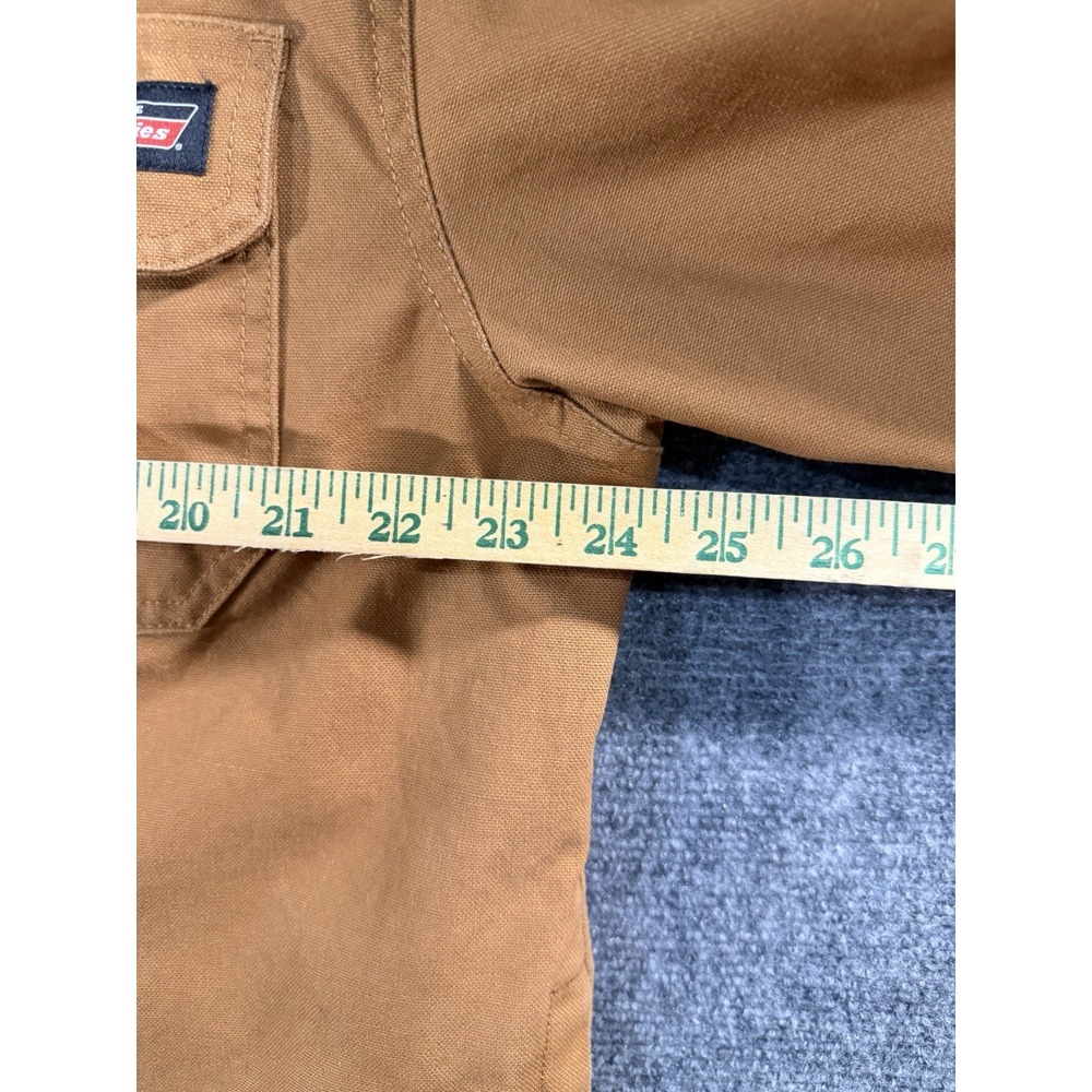Dickies Duck Canvas Work Shirt Jacket Shacket Mens L Brown Quilted Lined Hunting - Picture 7 of 16